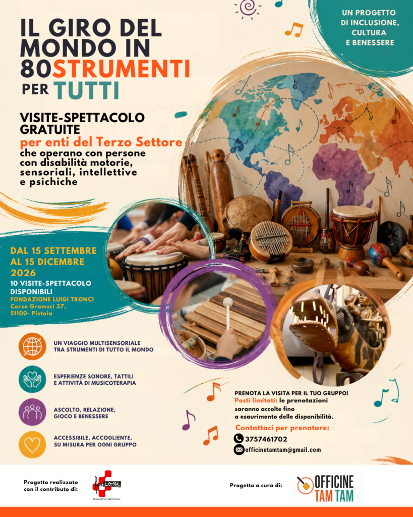locandina il giro del mondo in 80 strumenti per tutti - Fondazione Luigi Tronci
